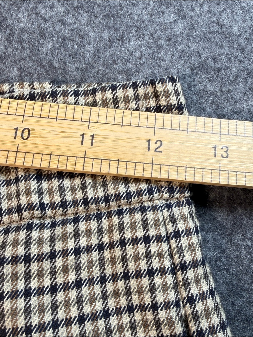 Zara Plaid Ankle Pants XS Brown Blue Check Career Office Preppy Chic Trouser - Picture 9 of 12